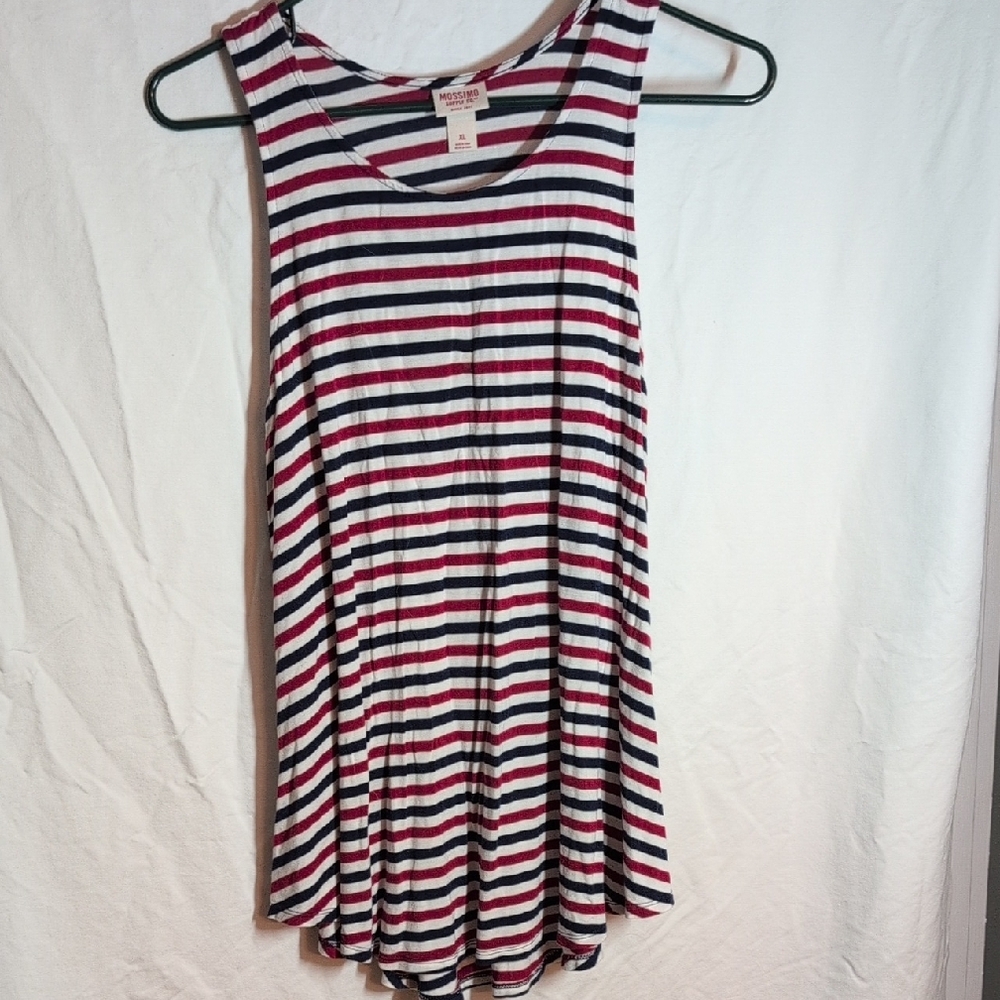Mossimo Supply Co. Red White & Blue Sleeveless Tank Top